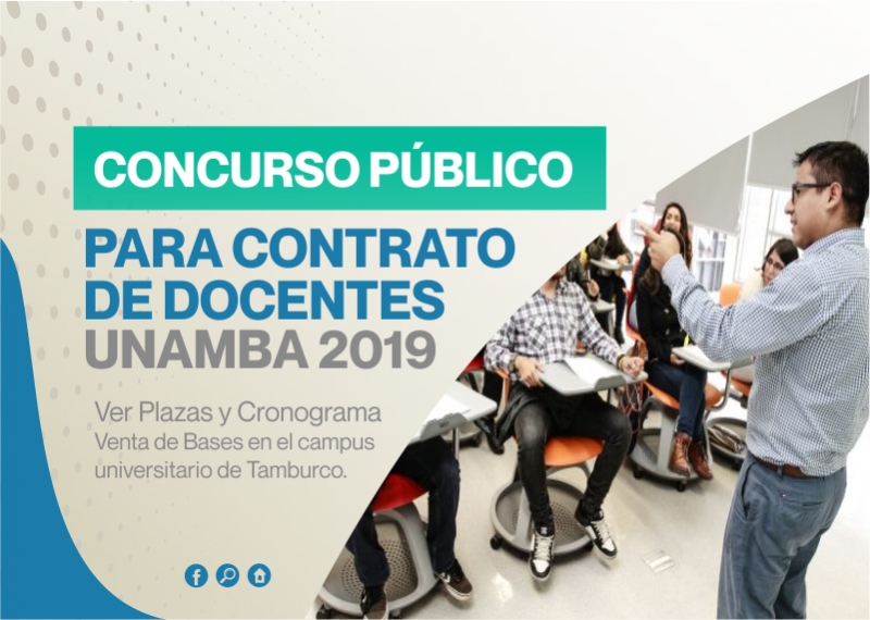 III Concurso Público para Contrato de Docentes y Jefes de Práctica de la Facultad de Administración, UNAMBA-2019