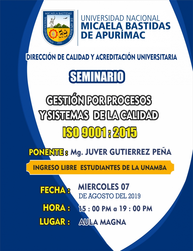 Seminario de Gestión por Procesos y Sistemas de Gestión de Calidad