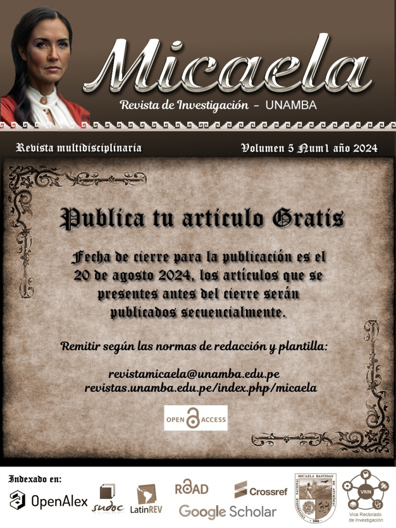 Publica tu artículo gratis  - Revista de Investigación &quot;Micaela&quot;