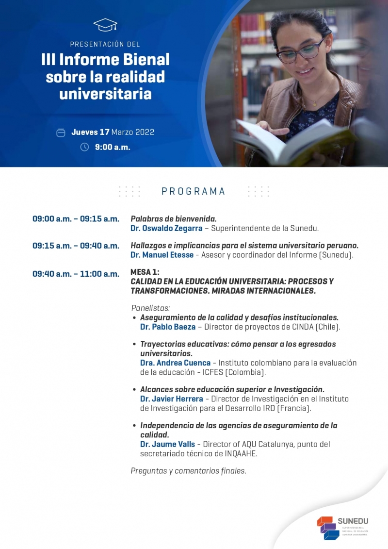 Presentación del III INFORME BIENAL SOBRE LA REALIDAD UNIVERSITARIA