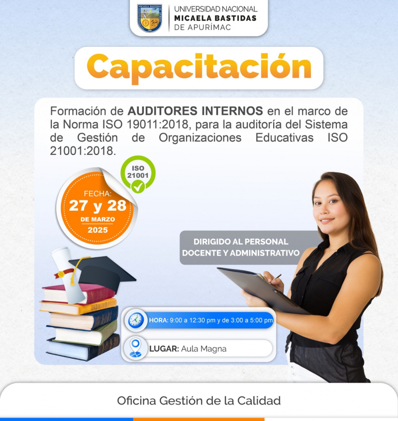Capacitación &quot;Formación de Auditores Internos&quot; norma ISO 19011:2018