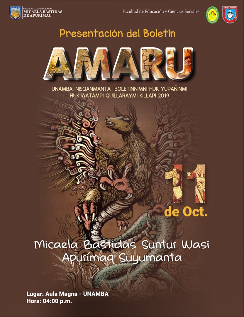 Presentación del Boletín &quot;Amaru&quot; 2019, 11 de octubre