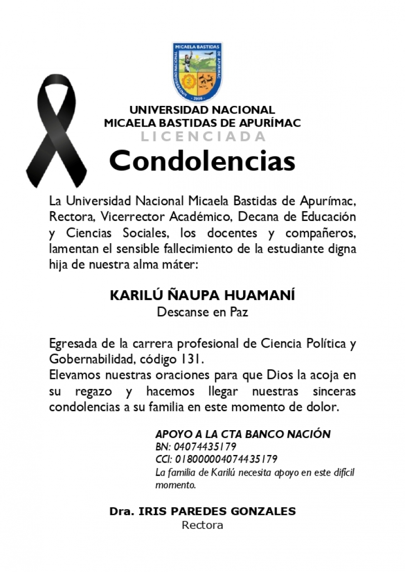 CONDOLENCIAS