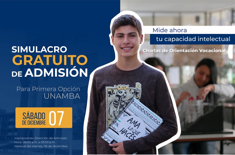 Simulacro Gratuito de Admisión, para primera Opción UNAMBA 2020, 07 de diciembre