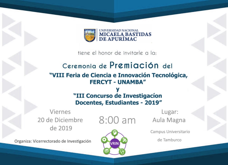 Premiación de Ganadores FERCYT y Proyectos de Investigación, 20 de diciembre