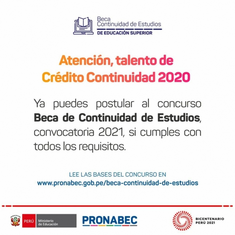 Concurso Beca de Continuidad de Estudios 2021