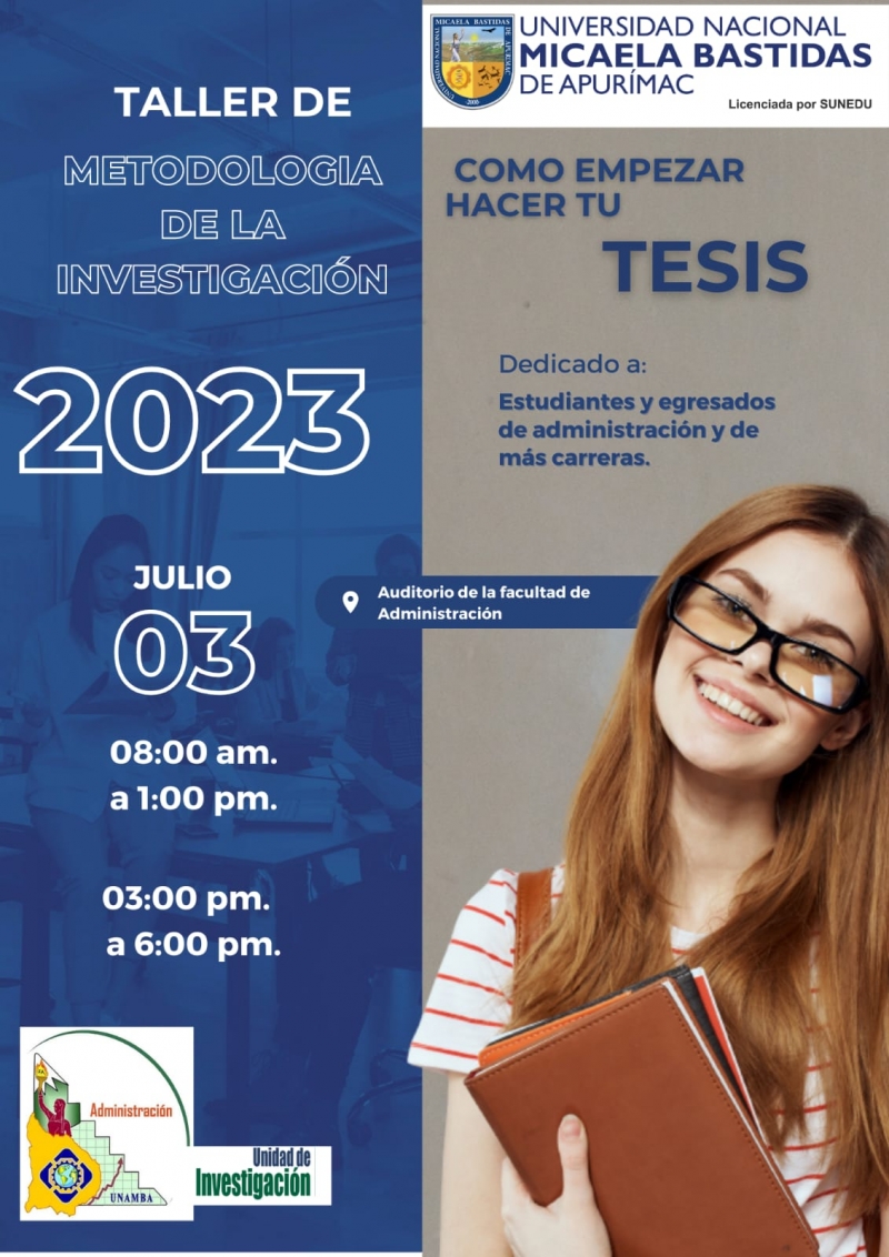 Taller de metodología de la investigación &quot;Cómo empezar hacer tu TESIS&quot;