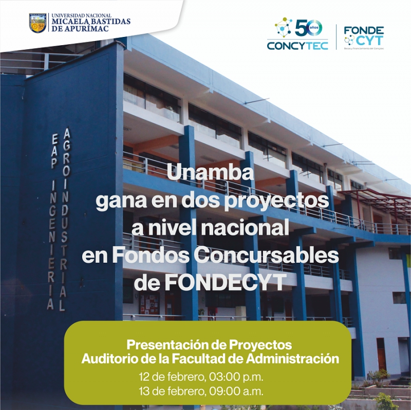 Docentes y Tesistas de nuestra casa superior Unamba, ganan en dos proyectos a nivel nacional en Fondos Concursables del Fondecyt