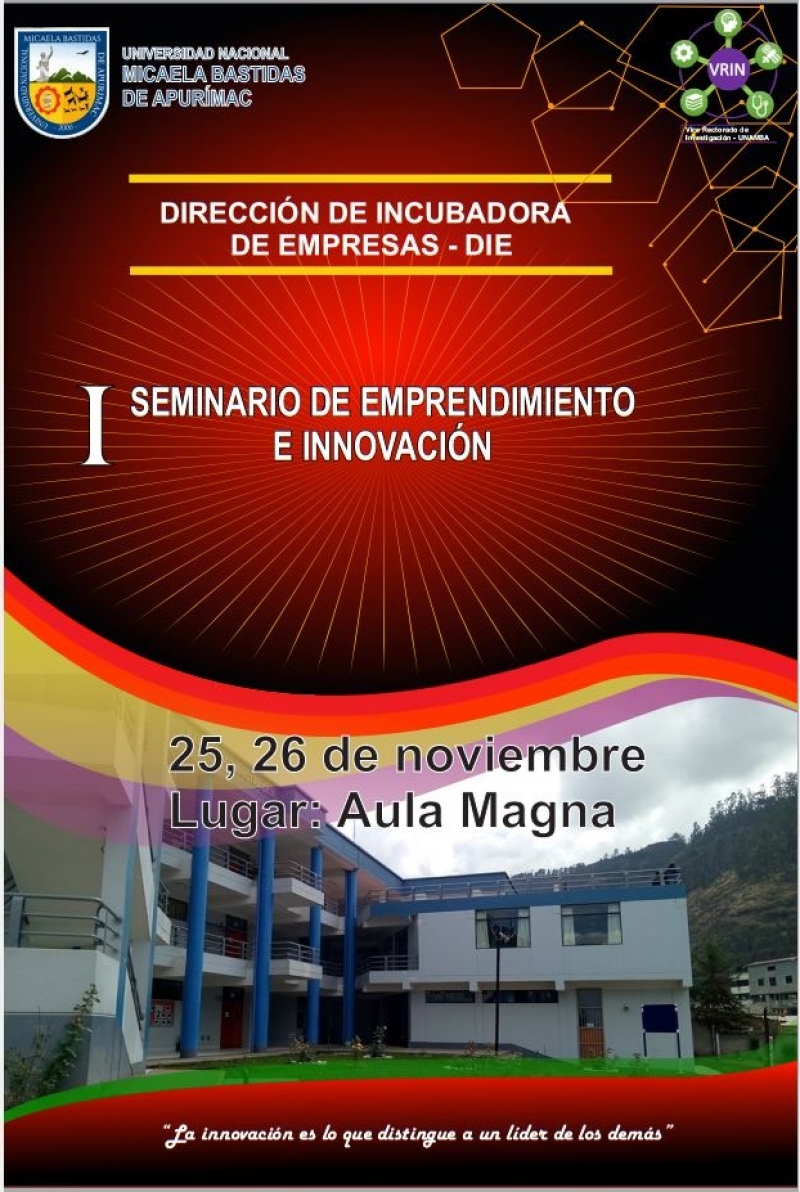 “Seminario de Emprendimiento e Innovación”, del 25 al 26 de noviembre