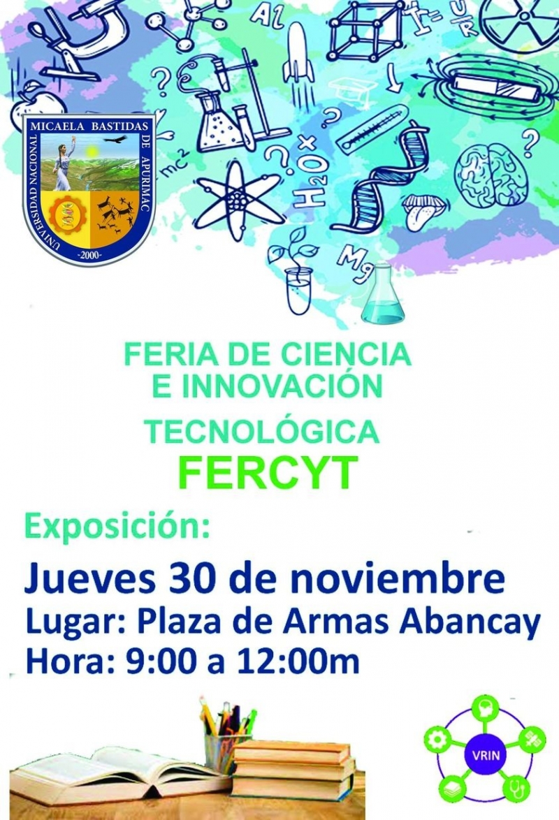 Proyectos de investigación de la UNAMBA serán expuestos en la Feria de Ciencia e Innovación Tecnológica en la Plaza de Armas de Abancay