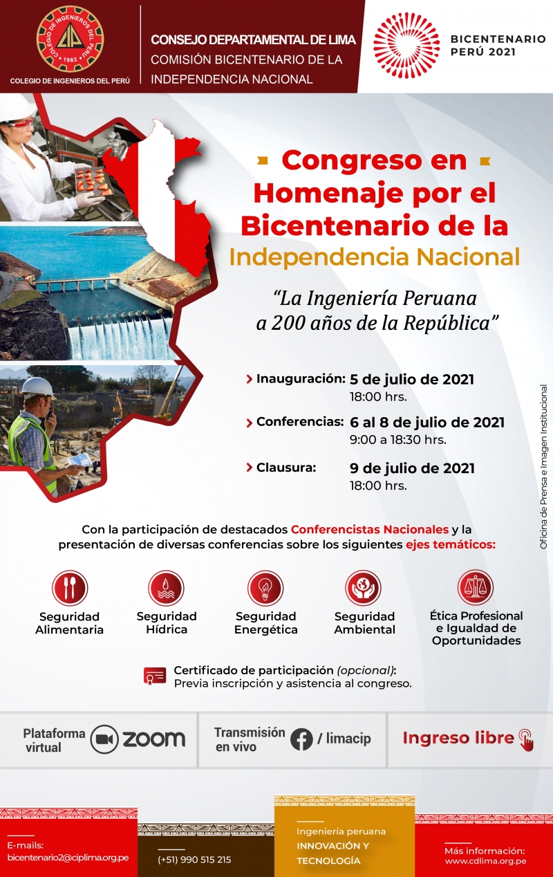 Invitación al Congreso en Homenaje por el Bicentenario de la Independencia Nacional