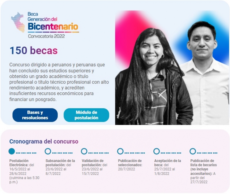 Convocatoria a BECA GENERACIÓN DEL BICENTENARIO 2022