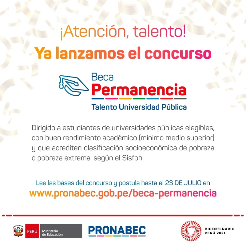 Participa en el concurso BECA PERMANENCIA 2021