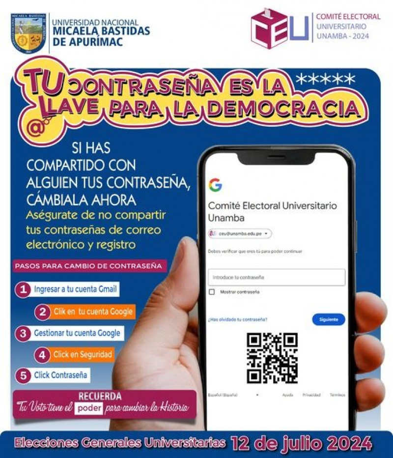 CEU recuerda actualizar contraseña del correo institucional para las Elecciones 2024