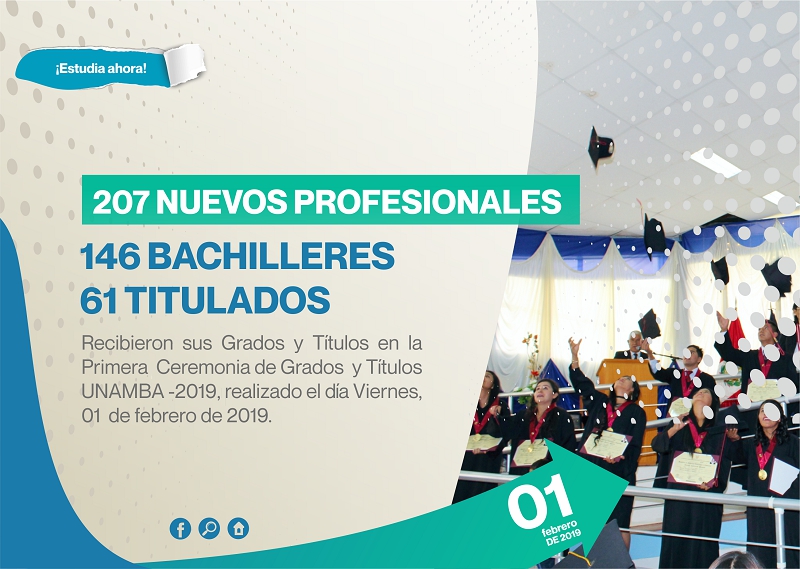 207 Nuevos Profesionales recibieron sus Grados y Títulos a nombre de la Unamba y de la Nación