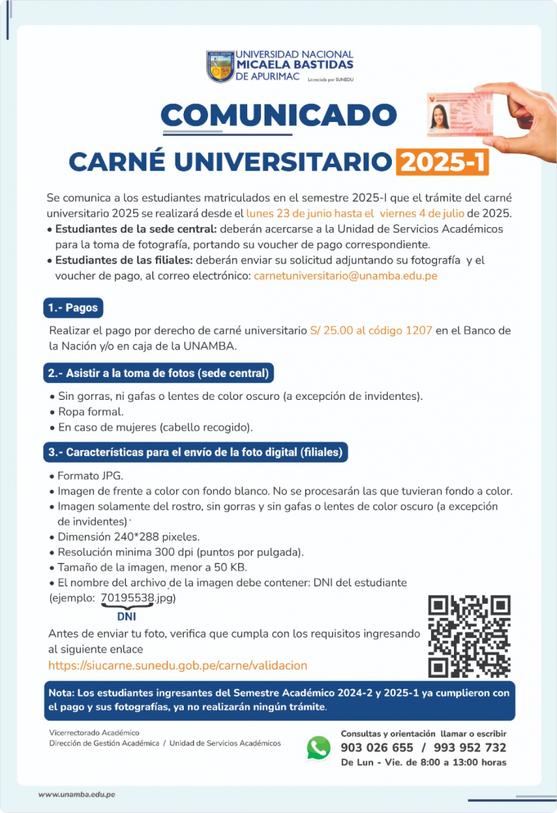 Inicia el trámite de tu CARNÉ UNIVERSITARIO