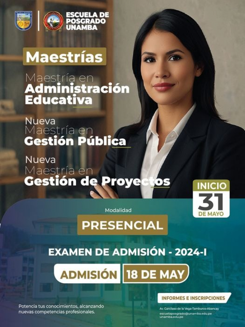 Examen de Admisión 2024 - I para los programas de Maestría