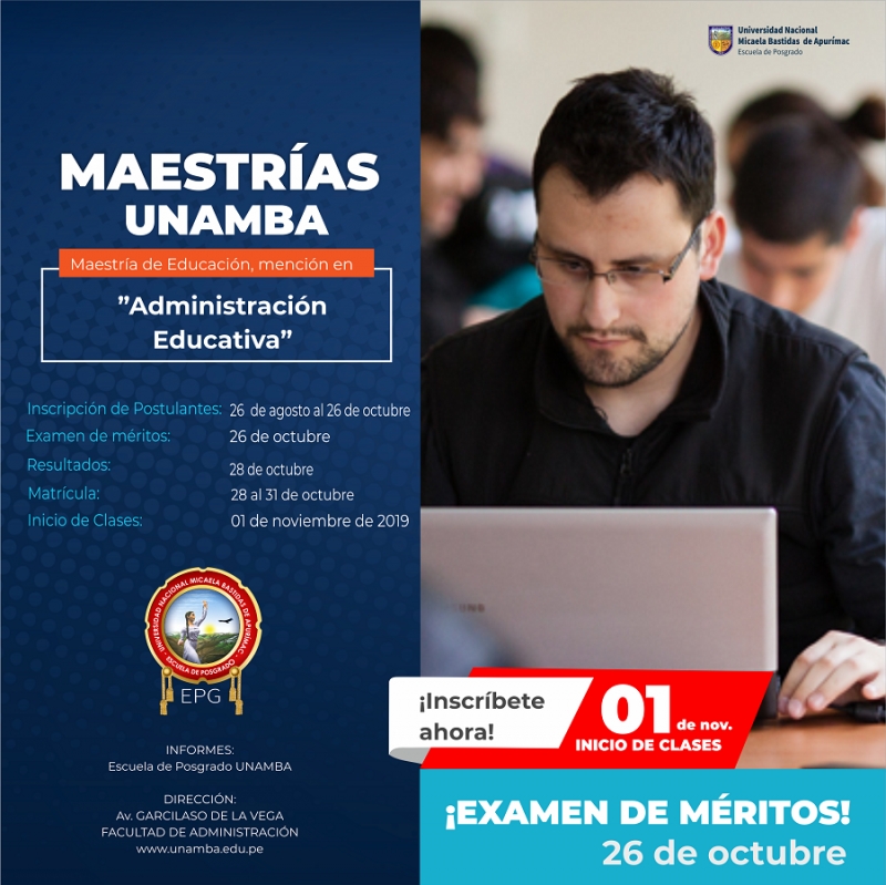 Escuela de Posgrado, Maestría de Educación, mención en Administración Educativa