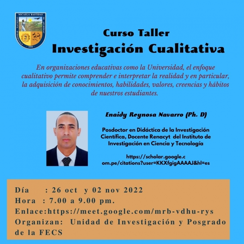 Curso taller  &quot;Investigación Cualitativa&quot;