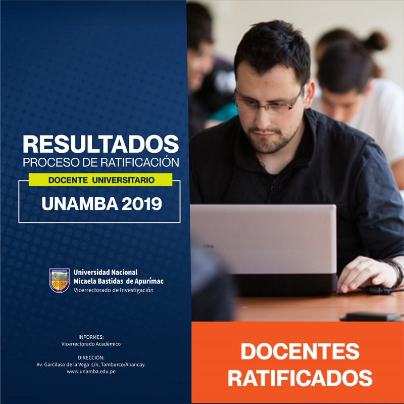 Resultados finales del proceso de ratificación Docente Unamba - 2019