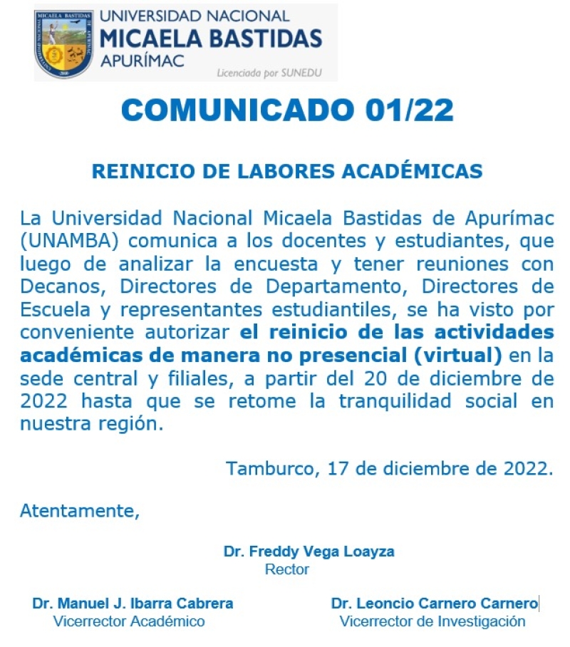 COMUNICADO