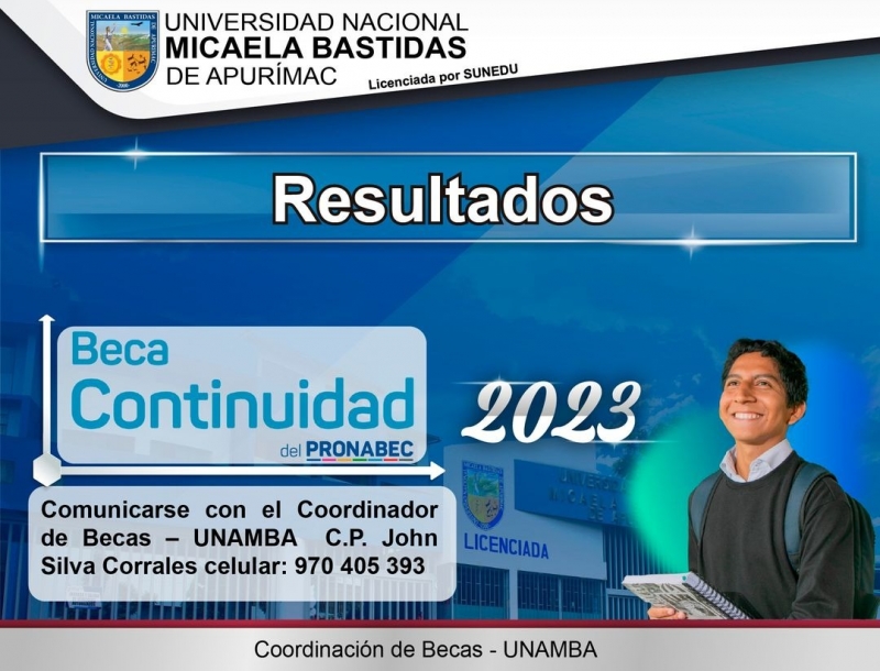 Beneficiarios de la Beca Continuidad 2023 de la UNAMBA