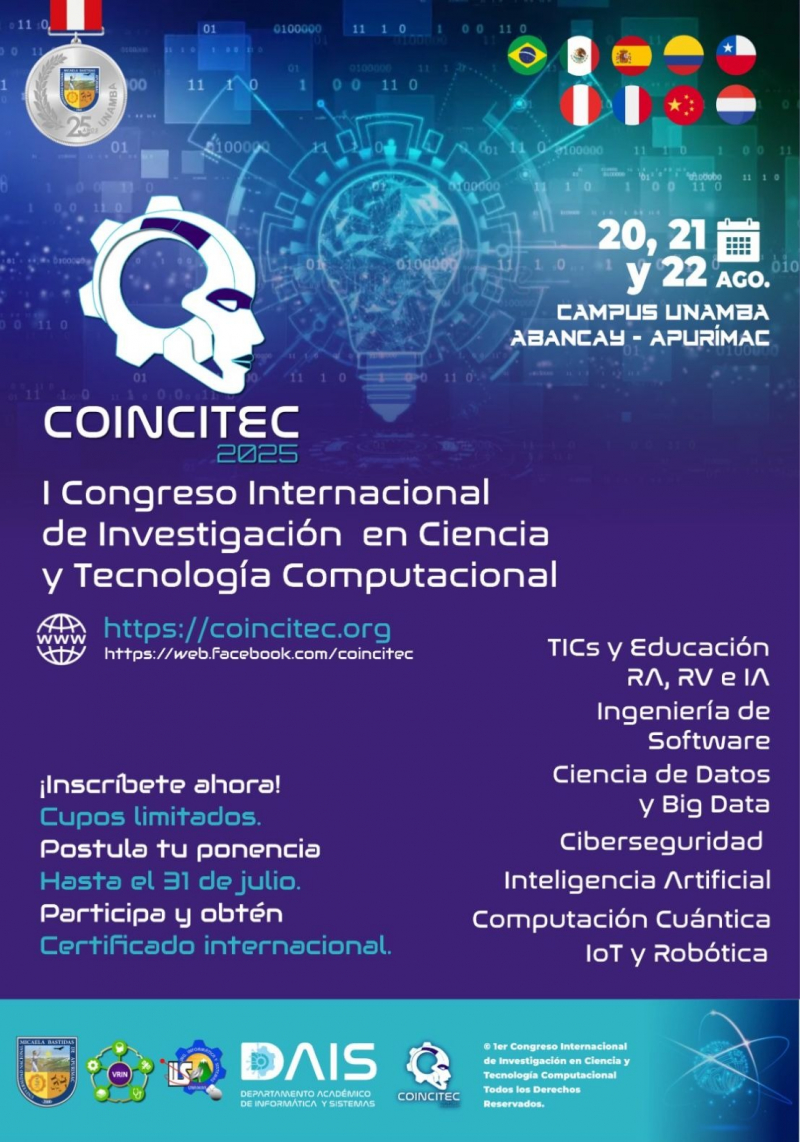 COINCITEC 2025 ¡Abancay será el epicentro de la ciencia y tecnología computacional!
