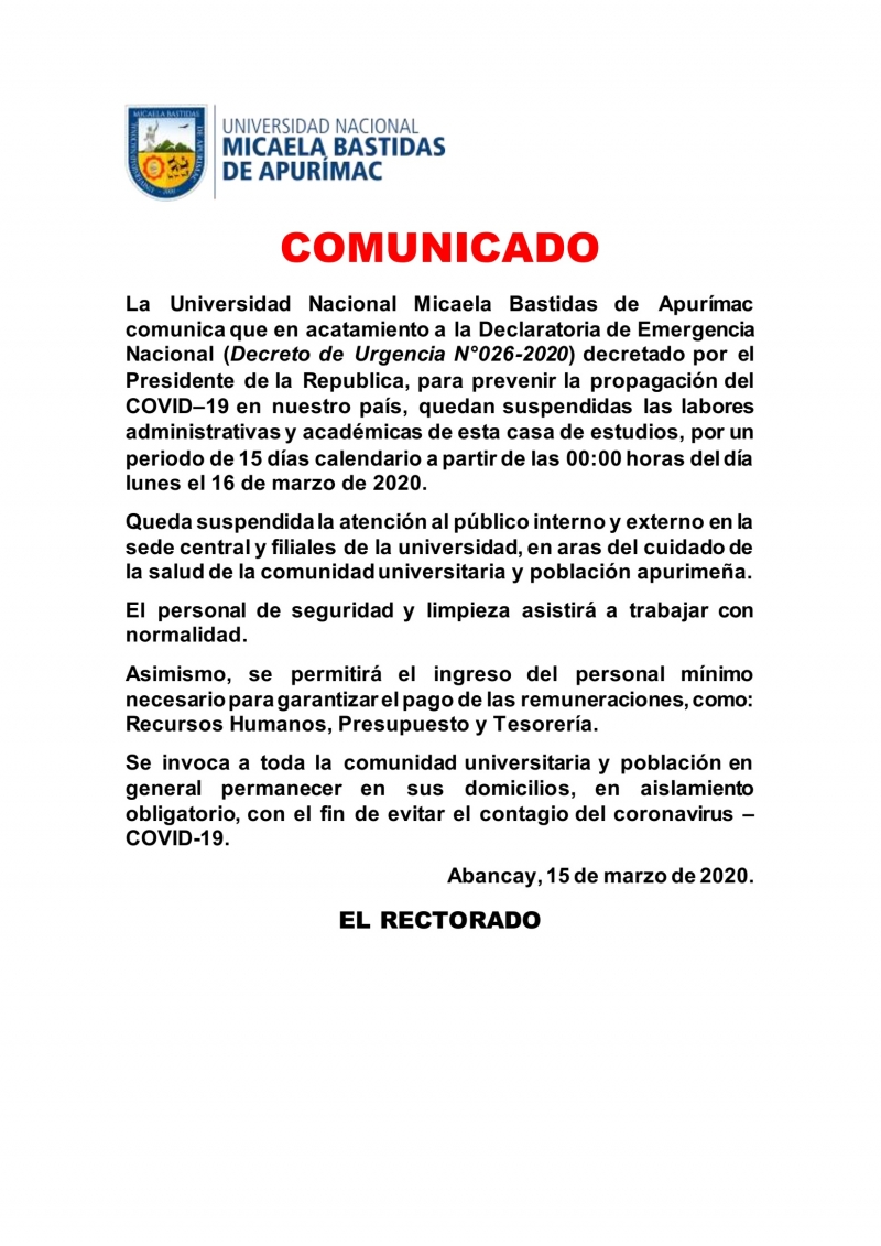 SUSPENSIÓN DE LABORES