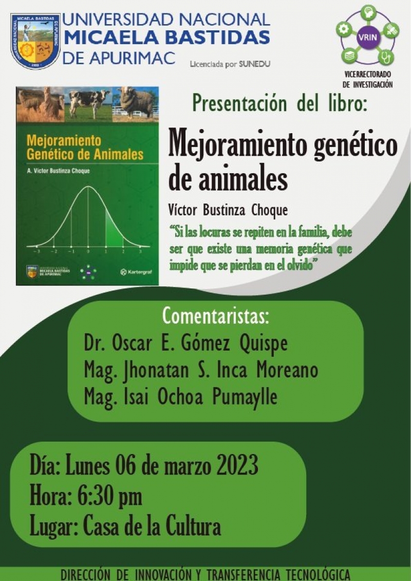Presentación del libro &quot;Mejoramiento Genético de Animales&quot;