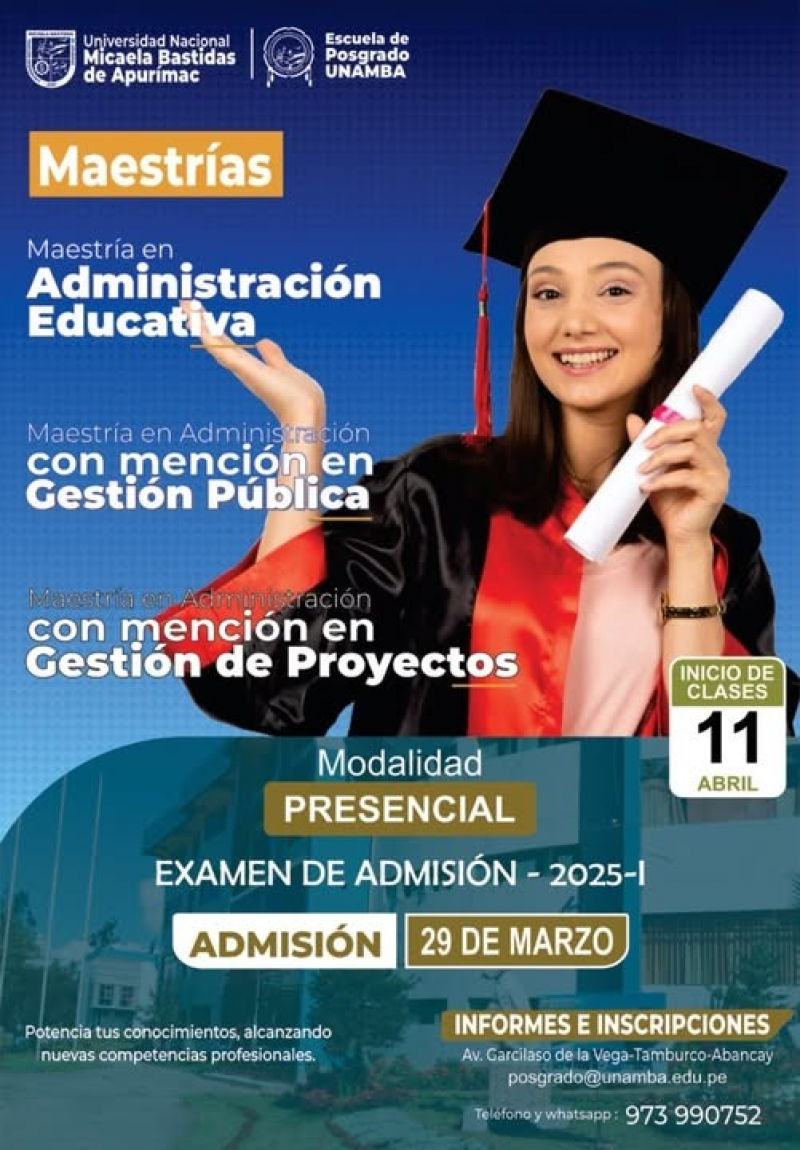 Convocatoria a programas de MAESTRÍA 2025