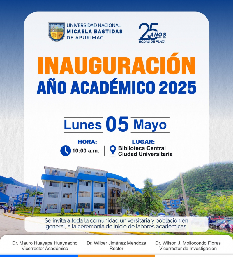 Inauguración del Año académico 2025 de la UNAMBA